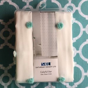 NWT SKL Colorful Dot Fabric Shower Curtain